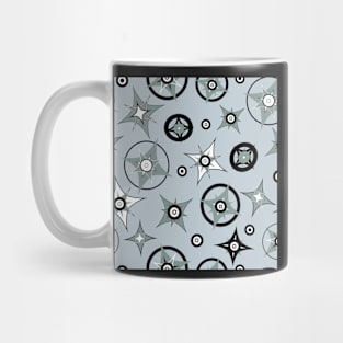 Compass Rose on Gray Mug